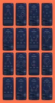 Vector graphics infographics with mobile phone. Template for creating mobil.. Illustrazione stock