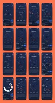 Vector graphics infographics with mobile phone. Template for creating mobil.. Illustrazione stock