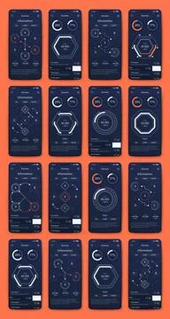 Vector graphics infographics with mobile phone. Template for creating mobil.. Stock Illustration