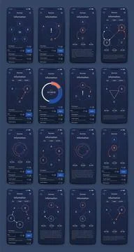 Vector graphics infographics with mobile phone. Template for creating mobile Illustrazione stock