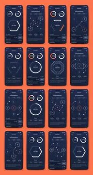 Vector graphics infographics with mobile phone. Template for creating mobile Stock Illustration