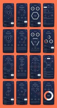 Vector graphics infographics with mobile phone. Template for creating mobile Stock Illustration