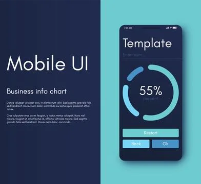 Vector graphics infographics with mobile phone. Template for creating mobile Stock Illustration
