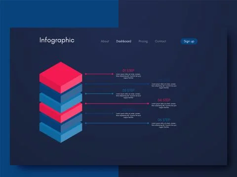 Vector graphics infographics with six options. Template for creating mobile a イラスト素材