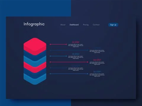 Vector graphics infographics with six options. Template for creating mobile a イラスト素材