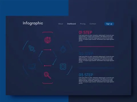 Vector graphics infographics with six options. Template for creating mobile a イラスト素材