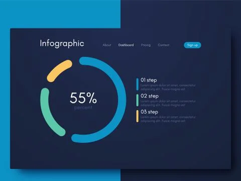 Vector graphics infographics with six options. Template for creating mobile Stock Illustration