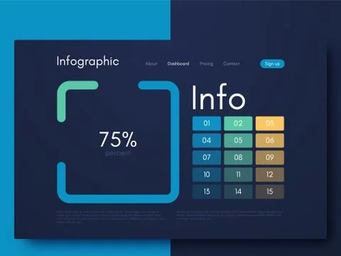 Vector graphics infographics with six options. Template for creating mobile Stockillustratie