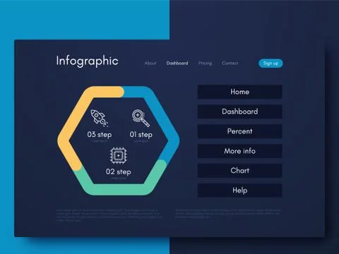Vector graphics infographics with six options. Template for creating mobile Stockillustratie