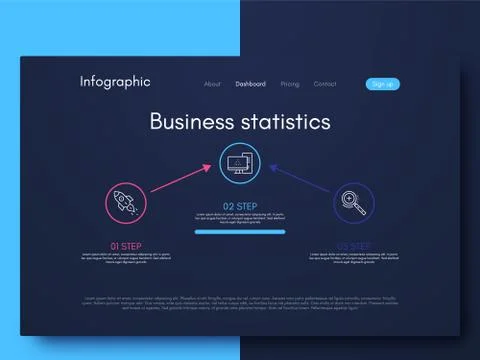 Vector graphics infographics with six options. Template for creating mobile Illustrazione stock