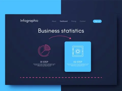 Vector graphics infographics with six options. Template for creating mobile Illustrazione stock