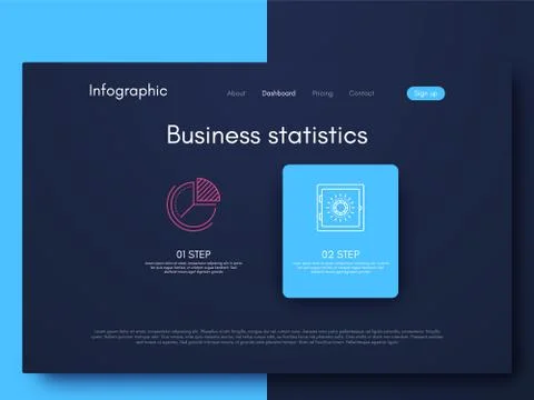 Vector graphics infographics with six options. Template for creating mobile Illustrazione stock