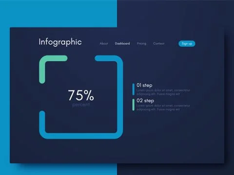 Vector graphics infographics with six options. Template for creating mobile Stock Illustration
