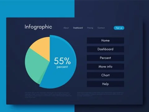 Vector graphics infographics with six options. Template for creating mobile Illustrazione stock