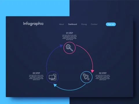 Vector graphics infographics with six options. Template for creating mobile Stockillustratie