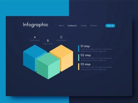 Vector graphics infographics with six options. Template for creating mobile Illustrazione stock