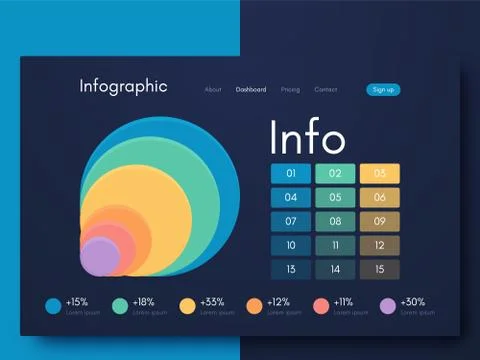 Vector graphics infographics with six options. Template for creating mobile Stockillustratie