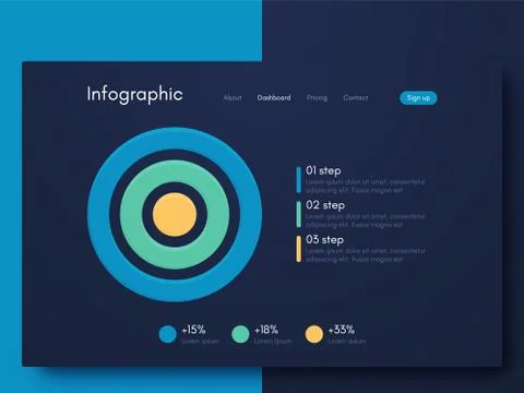 Vector graphics infographics with six options. Template for creating mobile Stockillustratie