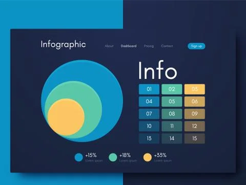Vector graphics infographics with six options. Template for creating mobile a Illustrazione stock