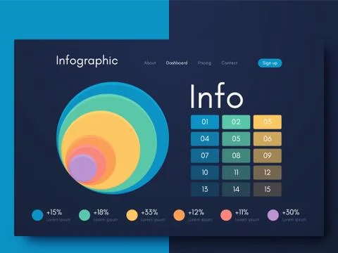Vector graphics infographics with six options. Template for creating mobile a Stockillustratie