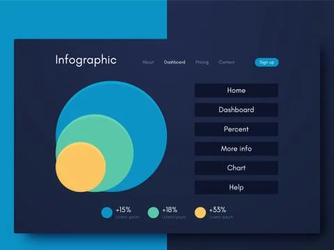 Vector graphics infographics with six options. Template for creating mobile Illustrazione stock