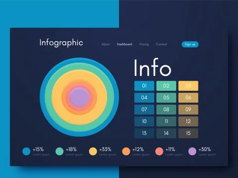 Vector graphics infographics with six options. Template for creating mobile Illustrazione stock