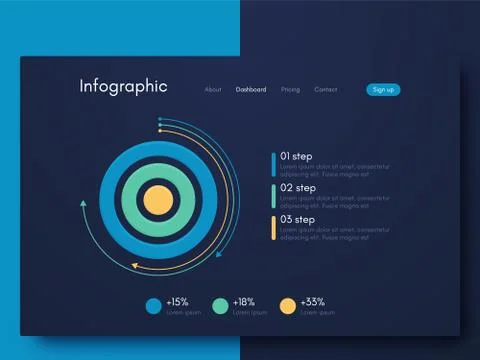 Vector graphics infographics with six options. Template for creating mobile Illustrazione stock