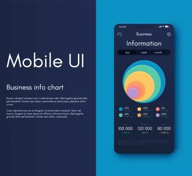 Vector graphics infographics with six options. Template for creating mobile Illustrazione stock