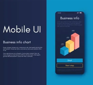 Vector graphics infographics with six options. Template for creating mobile Illustrazione stock