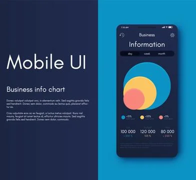 Vector graphics infographics with six options. Template for creating mobile Stock Illustration
