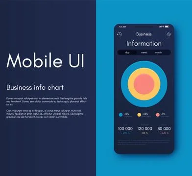 Vector graphics infographics with six options. Template for creating mobile Illustrazione stock