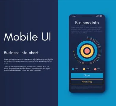 Vector graphics infographics with six options. Template for creating mobile Stockillustratie