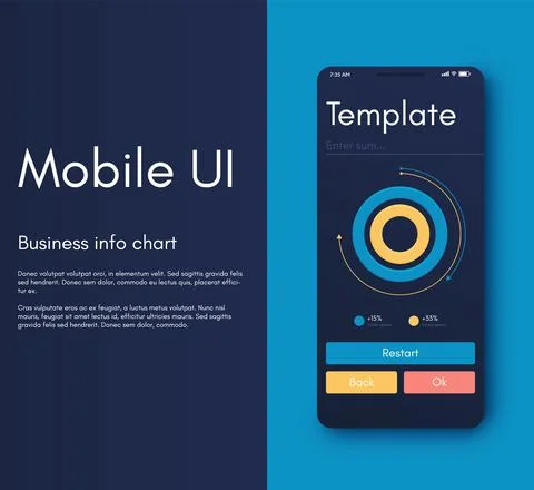 Vector graphics infographics with six options. Template for creating mobile Illustrazione stock