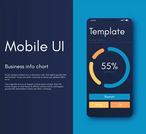 Vector graphics infographics with six options. Template for creating mobile Illustrazione stock