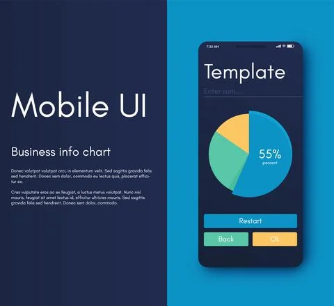 Vector graphics infographics with six options. Template for creating mobile Stockillustratie