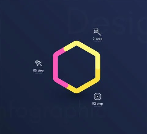 Vector graphics infographics with six options. Template for creating mobile a イラスト素材