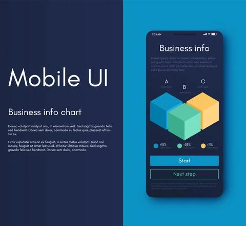 Vector graphics infographics with six options. Template for creating mobile Illustrazione stock