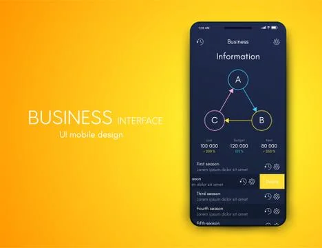 Vector graphics infographics with three options. Template for creating mobile Illustrazione stock