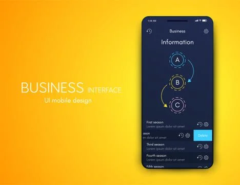 Vector graphics infographics with three options. Template for creating mobile Illustrazione stock