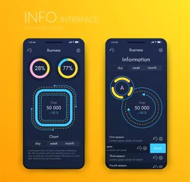 Vector graphics infographics with three options. Template for creating mobile Illustrazione stock