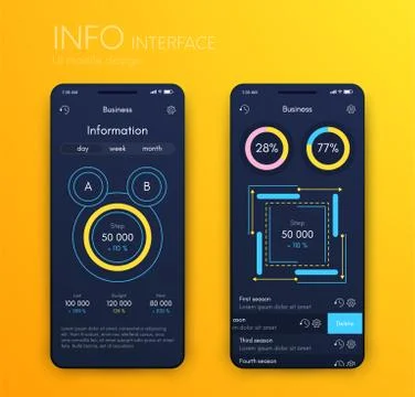 Vector graphics infographics with three options. Template for creating mobile Stock Illustration