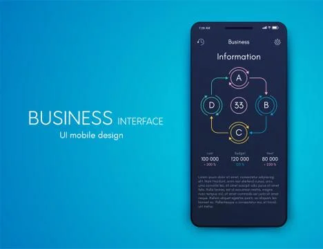 Vector graphics infographics with three options. Template for creating mobile Illustrazione stock