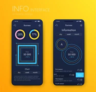 Vector graphics infographics with three options. Template for creating mobile Stock Illustration