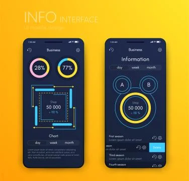 Vector graphics infographics with three options. Template for creating mobile Stock Illustration