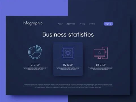 Vector graphics infographics with three options. Template for creating mobile Illustrazione stock