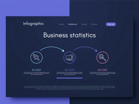 Vector graphics infographics with three options. Template for creating mobile Illustrazione stock