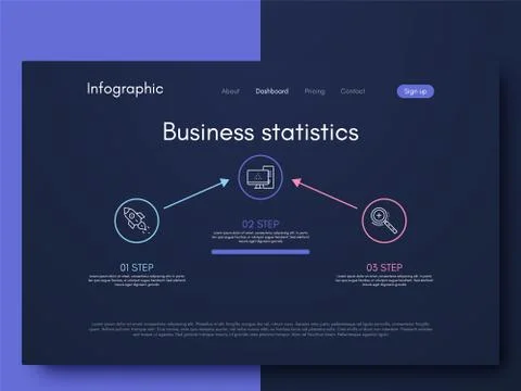 Vector graphics infographics with three options. Template for creating mobile Stock Illustration