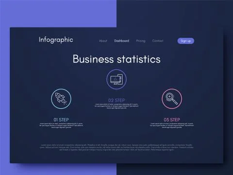 Vector graphics infographics with three options. Template for creating mobile Illustrazione stock