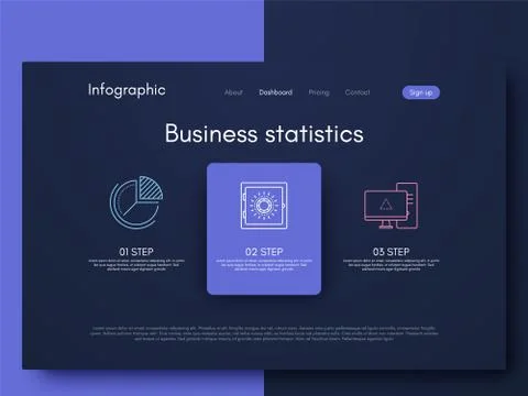 Vector graphics infographics with three options. Template for creating mobile Stock Illustration