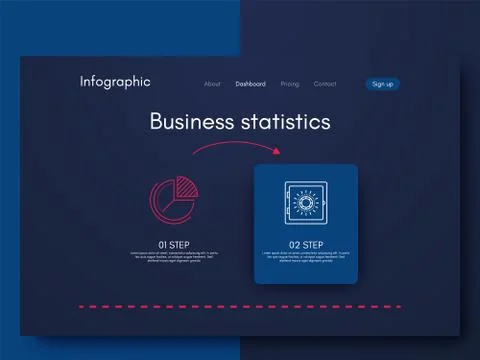 Vector graphics infographics with two options. Template for creating mobile a Illustrazione stock